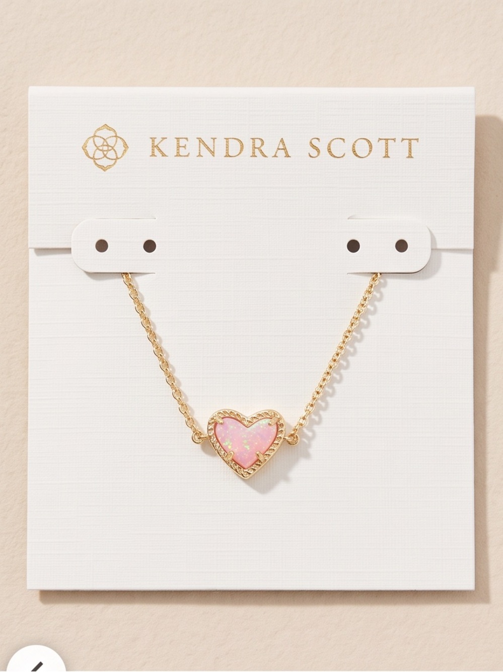 Kendra Scott Gold Bracelet with Pink Heart Pendant